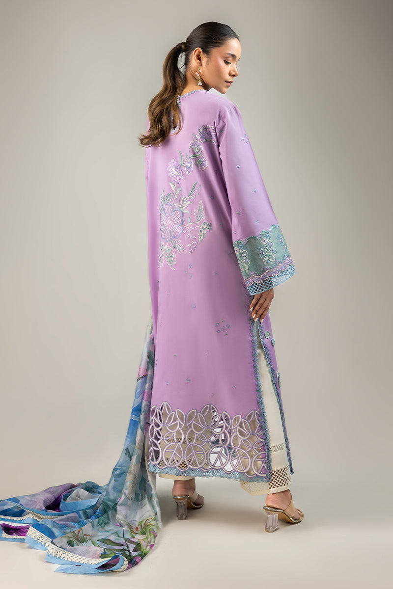 Mushq | Manaram Luxury Lawn 25 | Glowing Pulse S Lavender Lawn