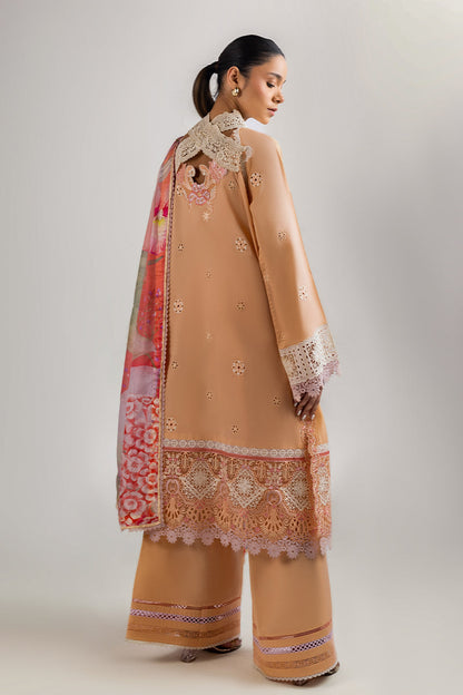 Mushq | Manaram Luxury Lawn 25 | Dreamlike Vibe S Peach Lawn