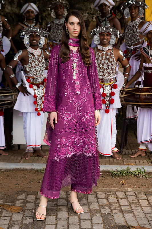 Mushq | Manaram Luxury Lawn 25 | Eternal Beat XS Plum Lawn