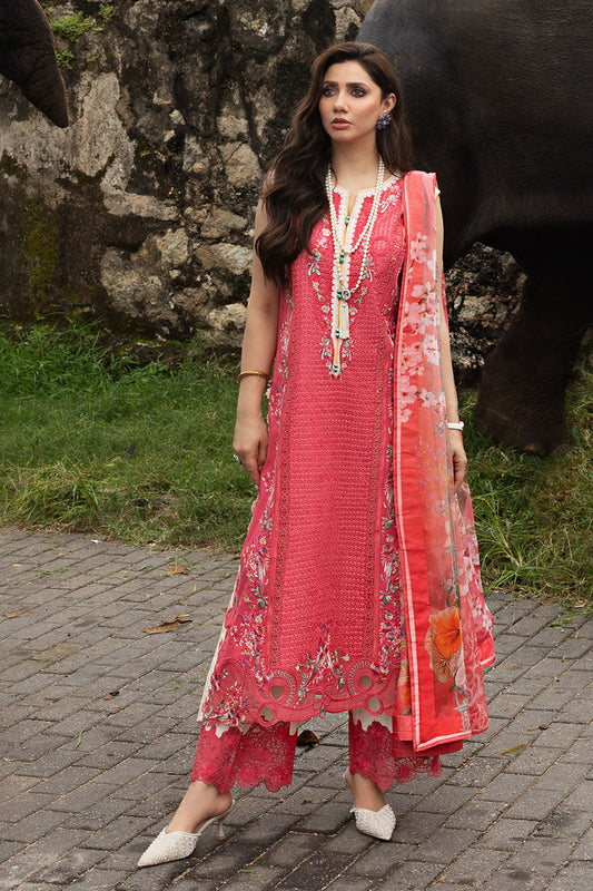 Mushq | Manaram Luxury Lawn 25 | Eternal Radiance XS Coral Pink Lawn
