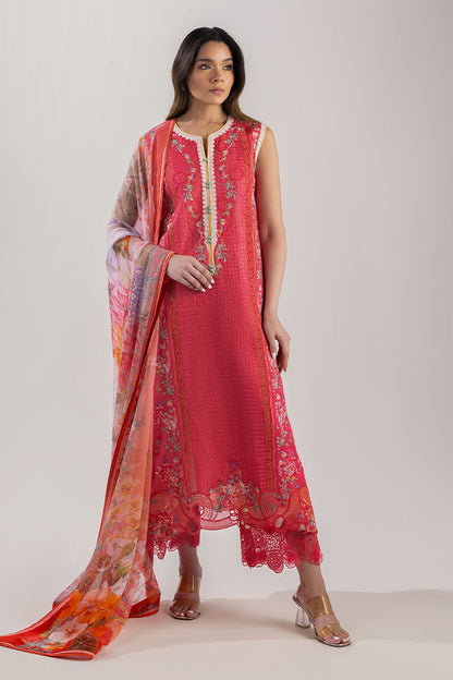 Mushq | Manaram Luxury Lawn 25 | Eternal Radiance XL Coral Pink Lawn