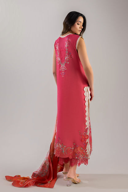 Mushq | Manaram Luxury Lawn 25 | Eternal Radiance L Coral Pink Lawn
