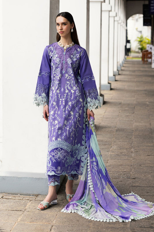Mushq | Manaram Luxury Lawn 25 | Luminous Essence XS Smoke Blue Lawn