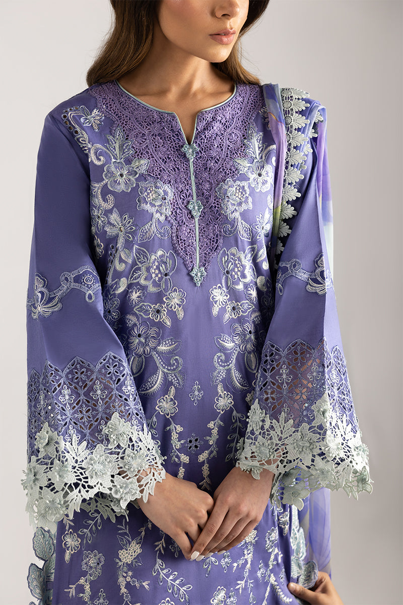 Mushq | Manaram Luxury Lawn 25 | Luminous Essence M Smoke Blue Lawn