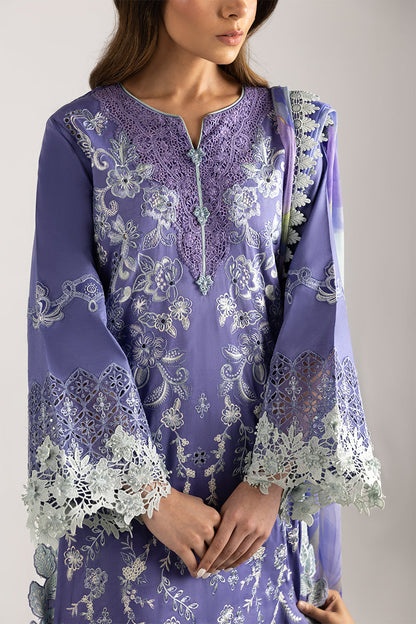 Mushq | Manaram Luxury Lawn 25 | Luminous Essence M Smoke Blue Lawn