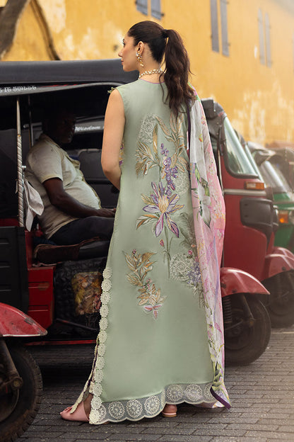 Mushq | Manaram Luxury Lawn 25 | Beaming Drift S Mint Lawn