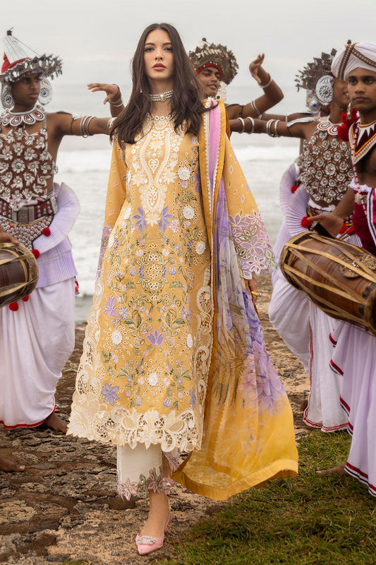 Mushq | Manaram Luxury Lawn 25 | Gold Glow XS Gold Lawn