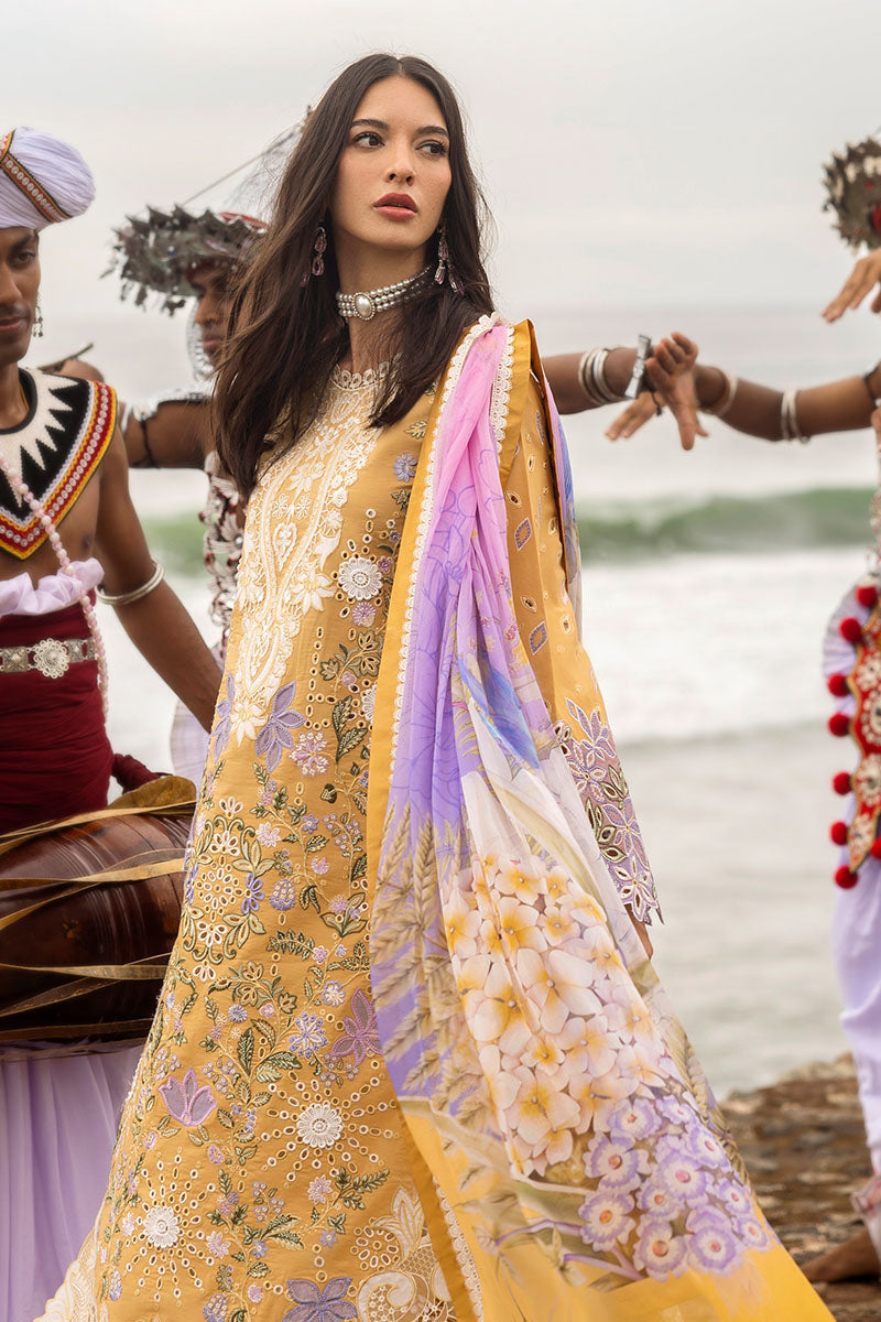 Mushq | Manaram Luxury Lawn 25 | Gold Glow XL Gold Lawn