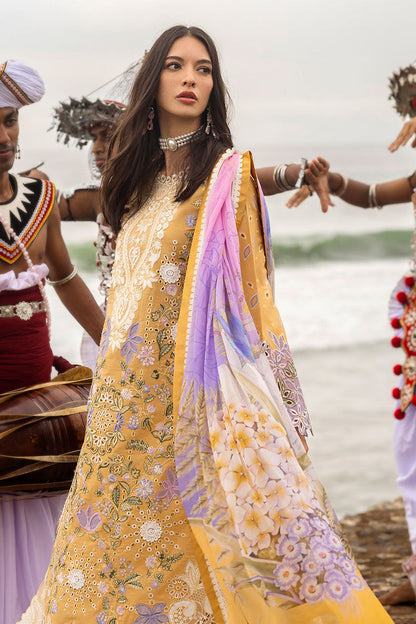 Mushq | Manaram Luxury Lawn 25 | Gold Glow XL Gold Lawn