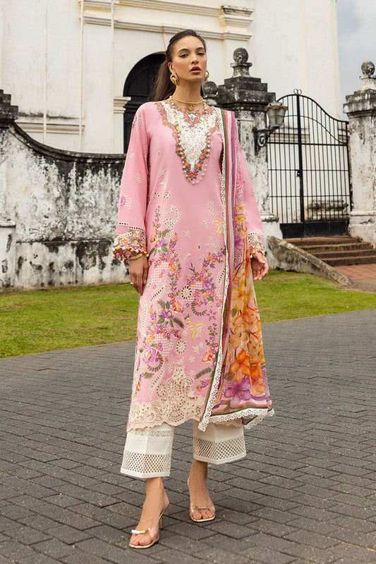 Mushq | Manaram Luxury Lawn 25 | Twinkling Tempos XS Light Pink Lawn