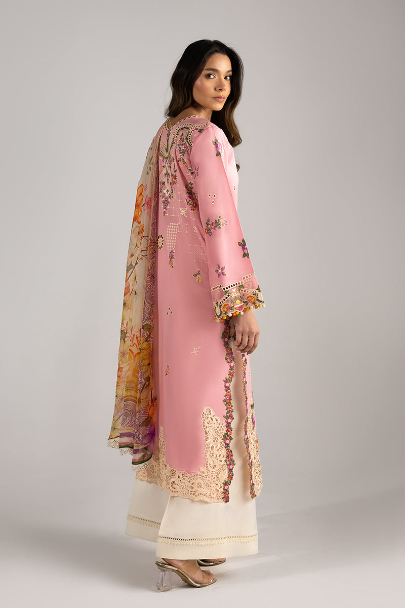 Mushq | Manaram Luxury Lawn 25 | Twinkling Tempos S Light Pink Lawn