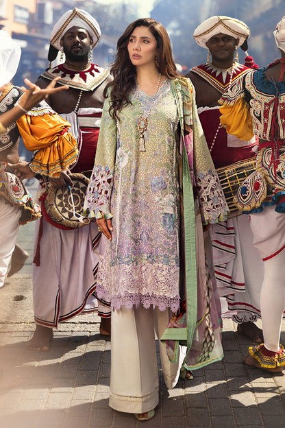 Mushq | Manaram Luxury Lawn 25 | Glittering Grace XS Mint Lawn