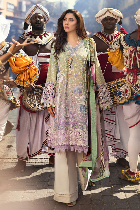 Mushq | Manaram Luxury Lawn 25 | Glittering Grace XS Mint Lawn