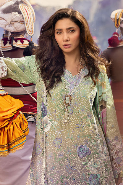 Mushq | Manaram Luxury Lawn 25 | Glittering Grace S Mint Lawn