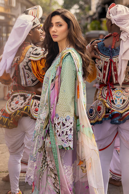 Mushq | Manaram Luxury Lawn 25 | Glittering Grace M Lilac Lawn