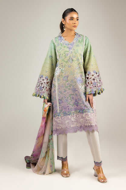 Mushq | Manaram Luxury Lawn 25 | Glittering Grace S Lilac Lawn