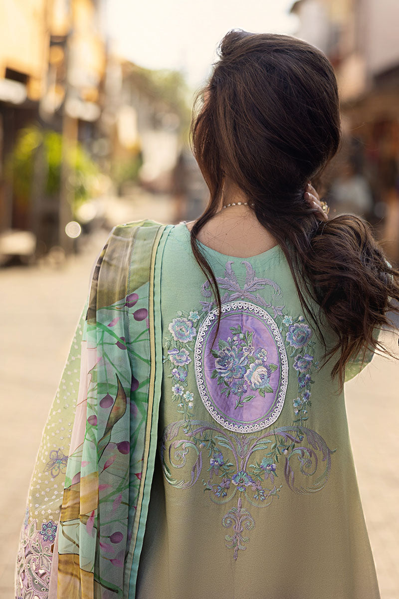 Mushq | Manaram Luxury Lawn 25 | Glittering Grace M Mint Lawn