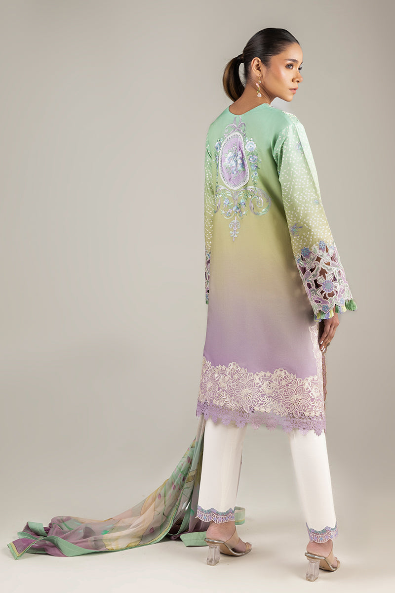 Mushq | Manaram Luxury Lawn 25 | Glittering Grace XS Lilac Lawn