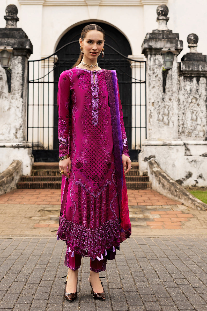 Mushq | Manaram Luxury Lawn 25 | Dreamy Whirl XS Fuchsia Lawn