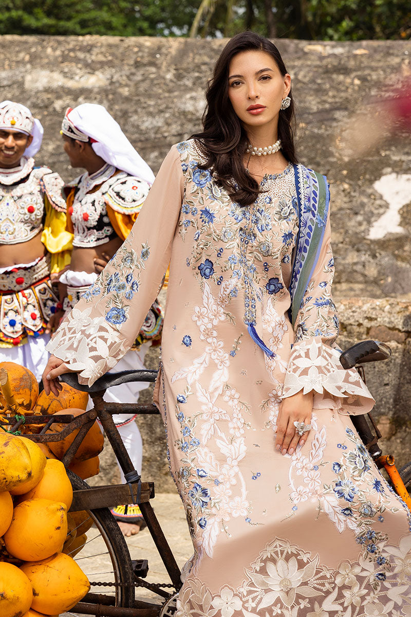 Mushq | Manaram Luxury Lawn 25 | Glistening Groove Custom Size Coffee Lawn