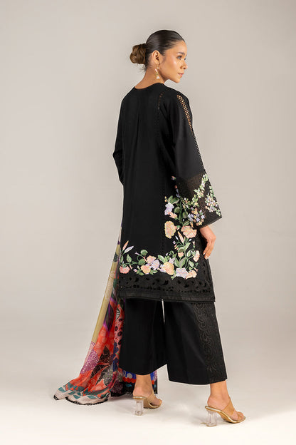 Mushq | Manaram Luxury Lawn 25 | Dazzling Glimmer S Black Lawn