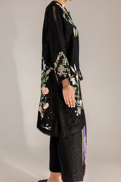 Mushq | Manaram Luxury Lawn 25 | Dazzling Glimmer L Black Lawn