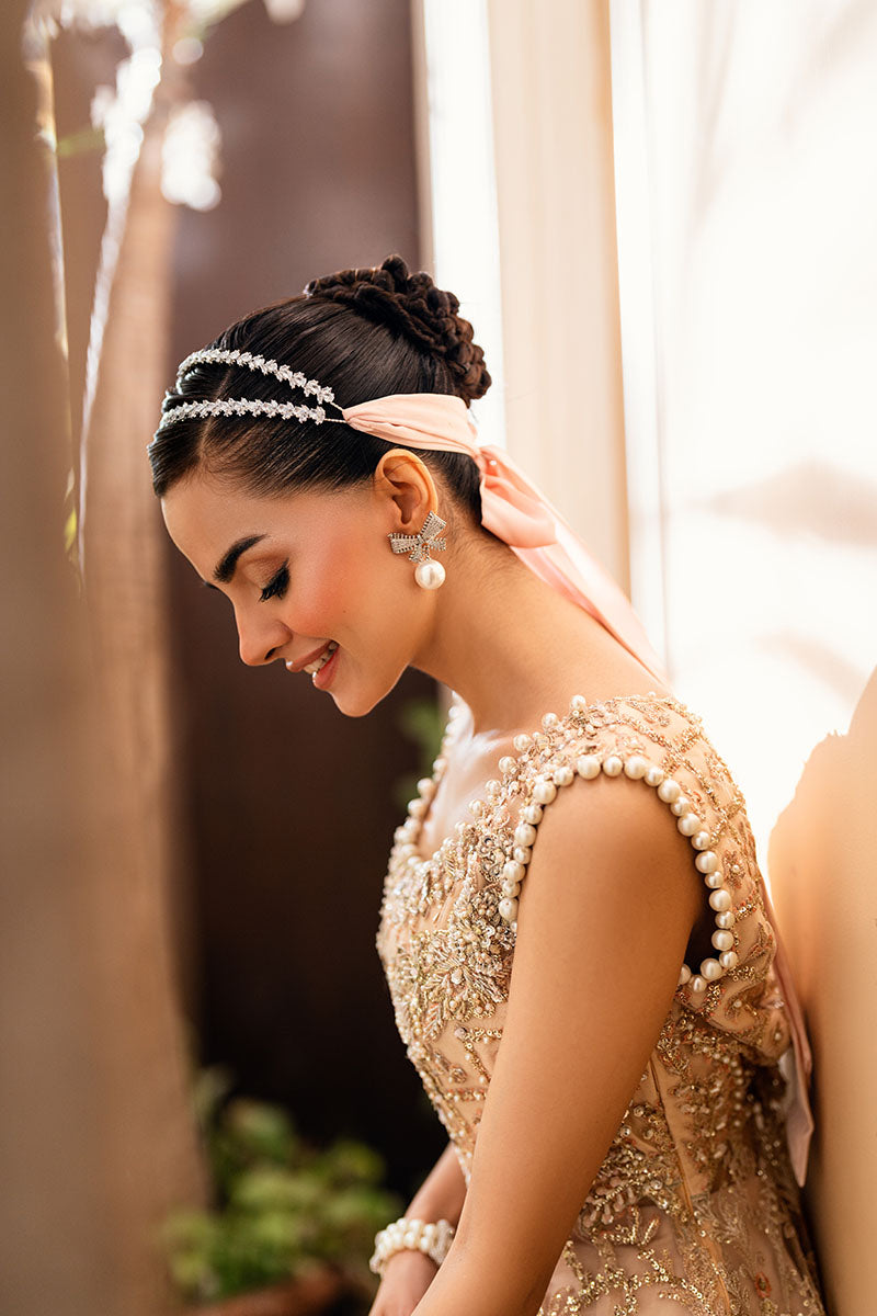 Mushq | Mann Mein Tu Wedding | ISHARAY Custom Size Beige Net