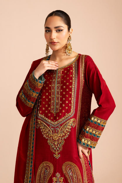 Maryum N Maria | Iris Formals | DILREET L Red Viscose Cotton