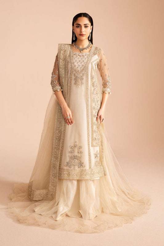 Maryum N Maria | Iris Formals | PREET - MW40007 S White Net