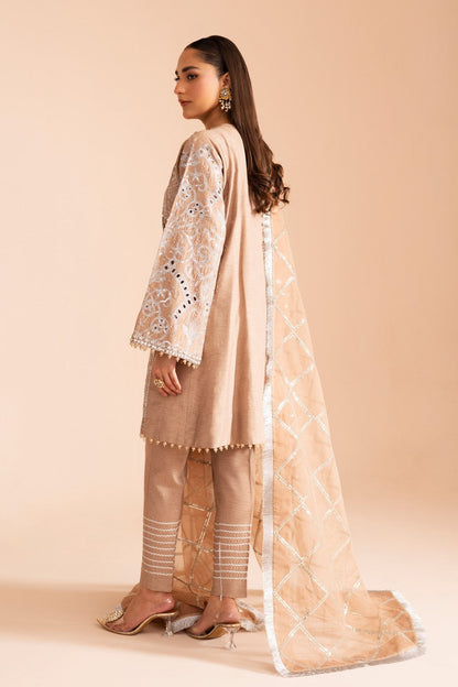 Maryum N Maria | Iris Formals | HUSNA - MW40004 M Pale Peach Viscose Cotton