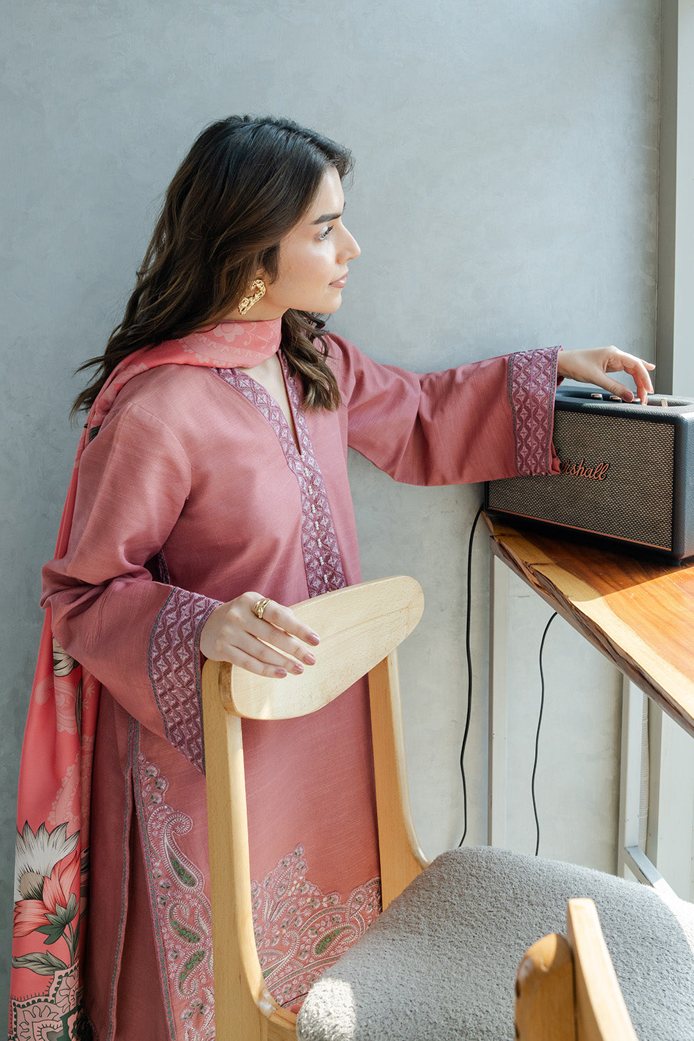 Maryum N Maria | Latte Layers Pret | MOCHA MIST - MWS5815 by Maryum N Maria - Designer Dress  - Type : Ladies Clothes - Available at Saira Sultan - 100% Original 