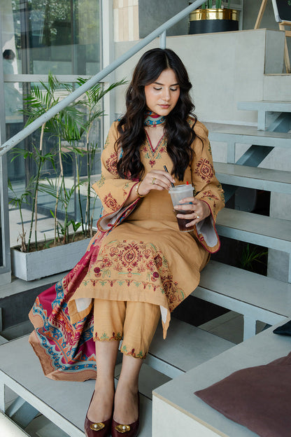 Maryum N Maria | Latte Layers Pret | TOFFEE TIDES - MWS5820 by Maryum N Maria - Designer Dress  - Type : Ladies Clothes - Available at Saira Sultan - 100% Original 