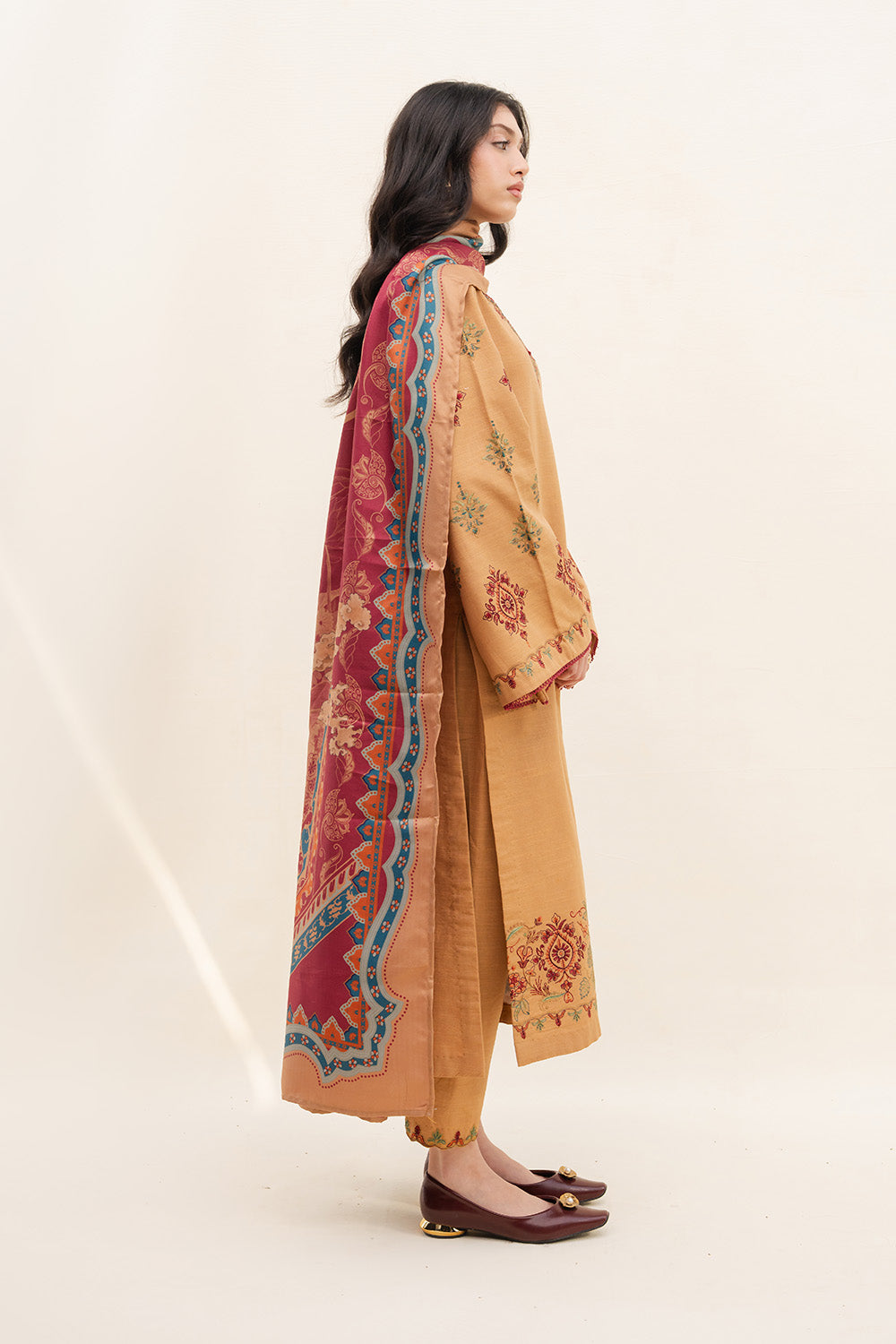 Maryum N Maria | Latte Layers Pret | TOFFEE TIDES - MWS5820 by Maryum N Maria - Designer Dress  - Type : Ladies Clothes - Available at Saira Sultan - 100% Original 