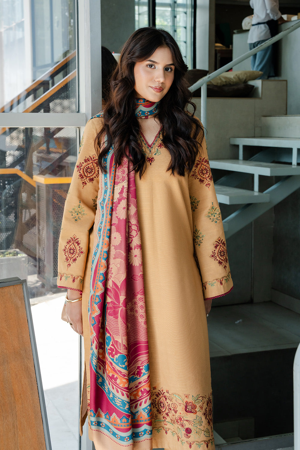 Maryum N Maria | Latte Layers Pret | TOFFEE TIDES - MWS5820 by Maryum N Maria - Designer Dress  - Type : Ladies Clothes - Available at Saira Sultan - 100% Original 