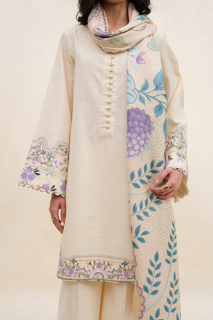 Maryum N Maria | Latte Layers Pret | OAT GLOW - MWS5824 by Maryum N Maria - Designer Dress  - Type : Ladies Clothes - Available at Saira Sultan - 100% Original 
