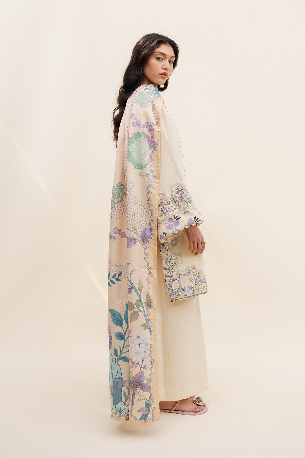 Maryum N Maria | Latte Layers Pret | OAT GLOW - MWS5824 by Maryum N Maria - Designer Dress  - Type : Ladies Clothes - Available at Saira Sultan - 100% Original 