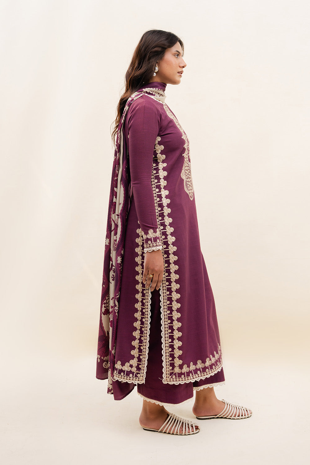 Maryum N Maria | Latte Layers Pret | CHAI CLOUD - MWS5825 by Maryum N Maria - Designer Dress  - Type : Ladies Clothes - Available at Saira Sultan - 100% Original 