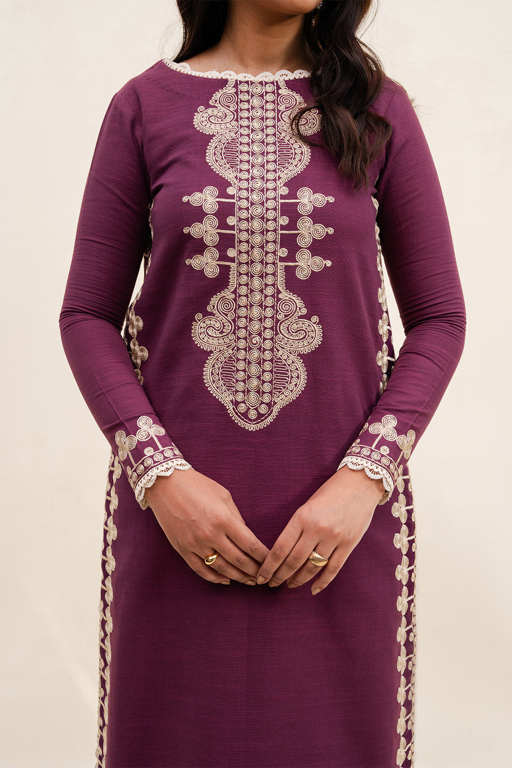 Maryum N Maria | Latte Layers Pret | CHAI CLOUD - MWS5825 by Maryum N Maria - Designer Dress  - Type : Ladies Clothes - Available at Saira Sultan - 100% Original 