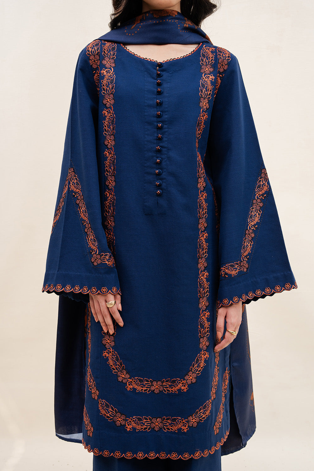 Maryum N Maria | Latte Layers Pret | ALMOND VEIL - MWS5826 by Maryum N Maria - Designer Dress  - Type : Ladies Clothes - Available at Saira Sultan - 100% Original 