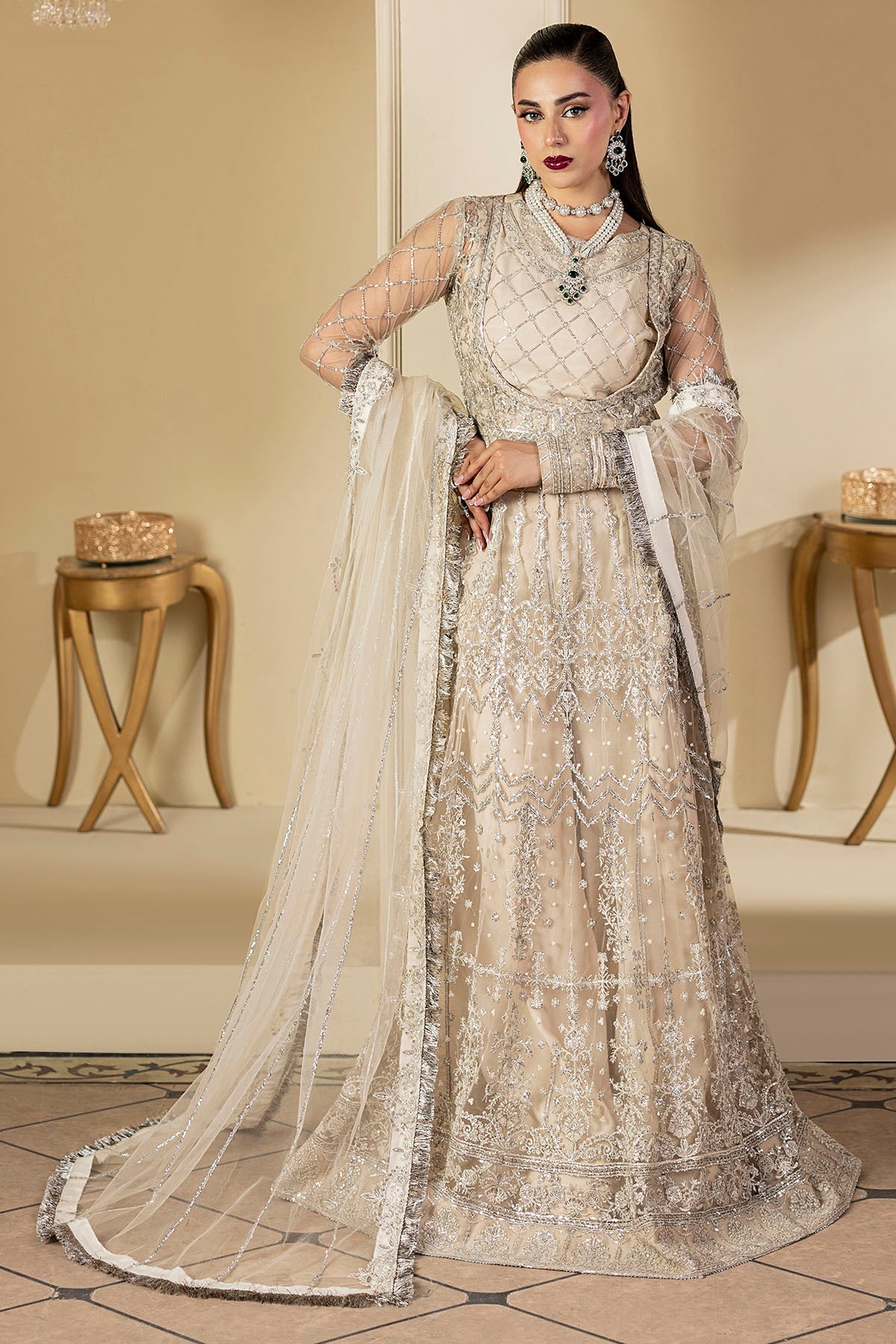 Motifz | Luxury Formal | 5131-DOVE - Pakistani Designer Dress - by Motifz - Type : Ladies Clothes - 100% Original at Saira Sultan