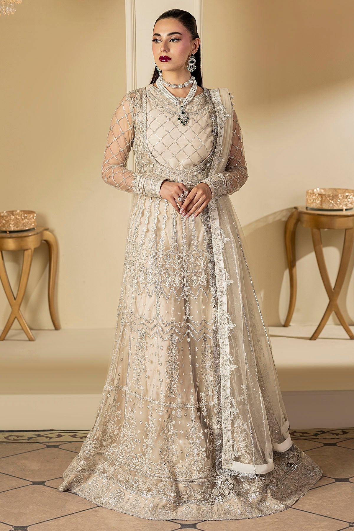Motifz | Luxury Formal | 5131-DOVE - Pakistani Designer Dress - by Motifz - Type : Ladies Clothes - 100% Original at Saira Sultan