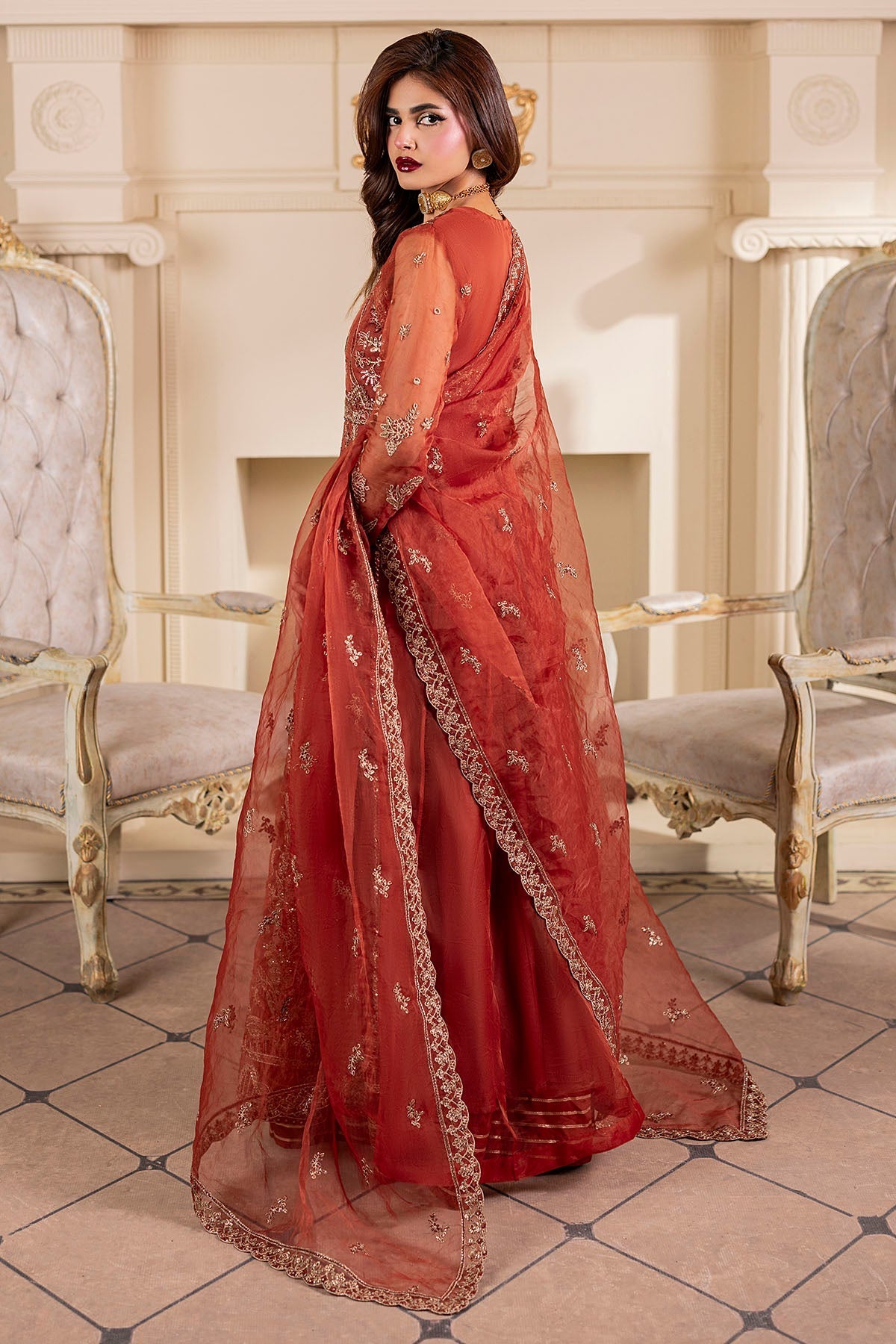 Motifz | Luxury Formal | 5139-BRANDY - Pakistani Designer Dress - by Motifz - Type : Ladies Clothes - 100% Original at Saira Sultan