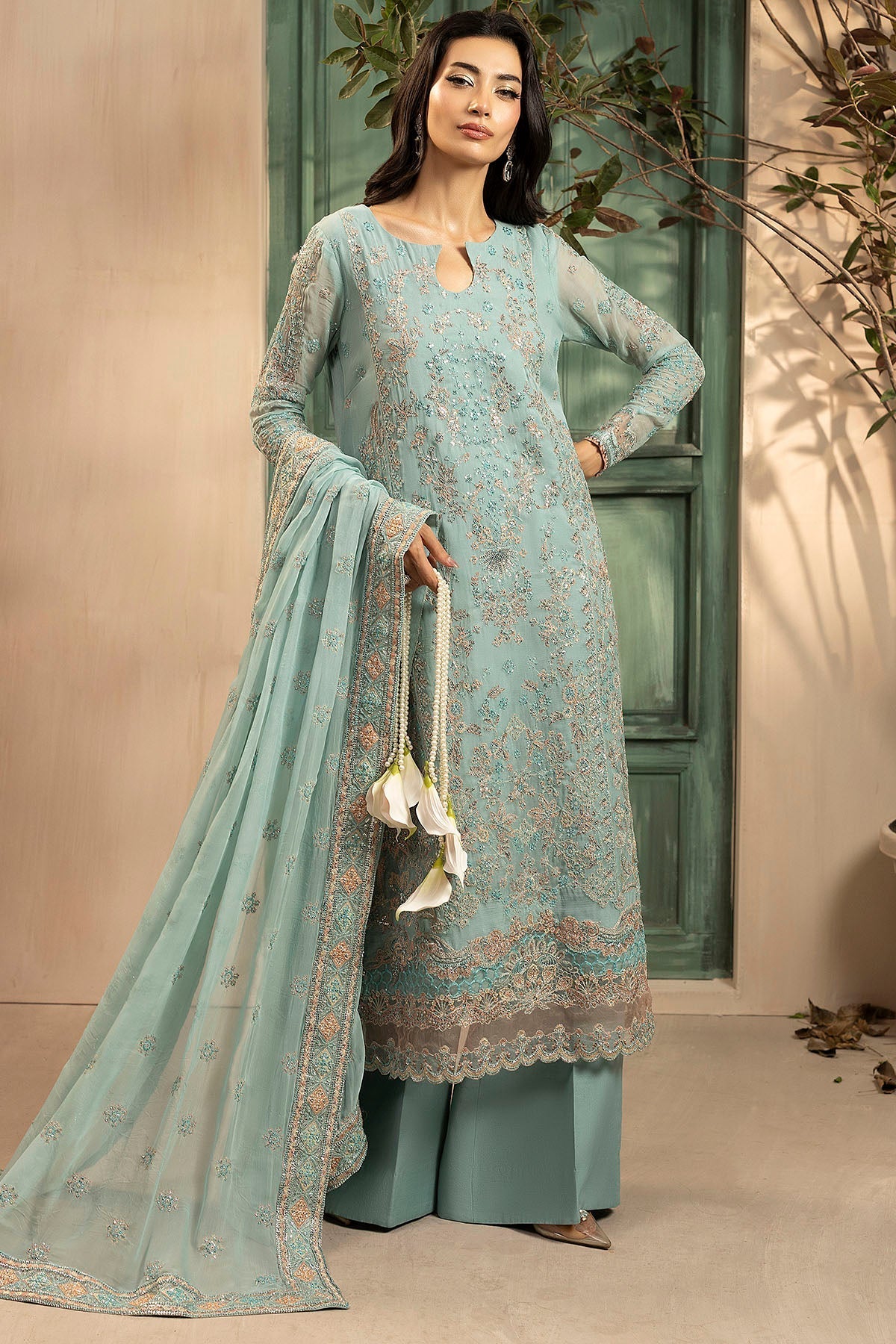 Motifz | Luxury Formal | 5574-FLORA - Pakistani Designer Dress - by Motifz - Type : Ladies Clothes - 100% Original at Saira Sultan