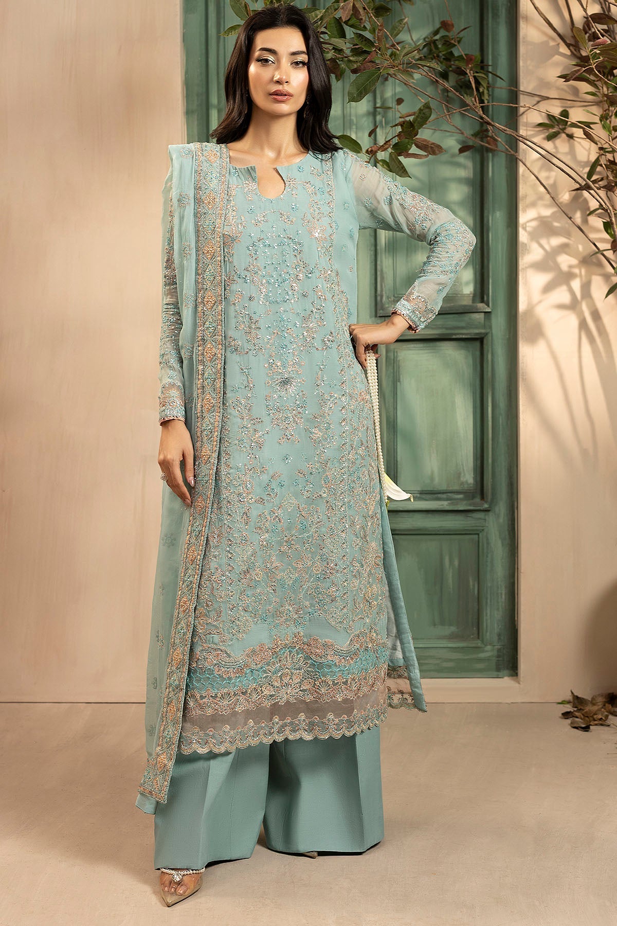 Motifz | Luxury Formal | 5574-FLORA - Pakistani Designer Dress - by Motifz - Type : Ladies Clothes - 100% Original at Saira Sultan