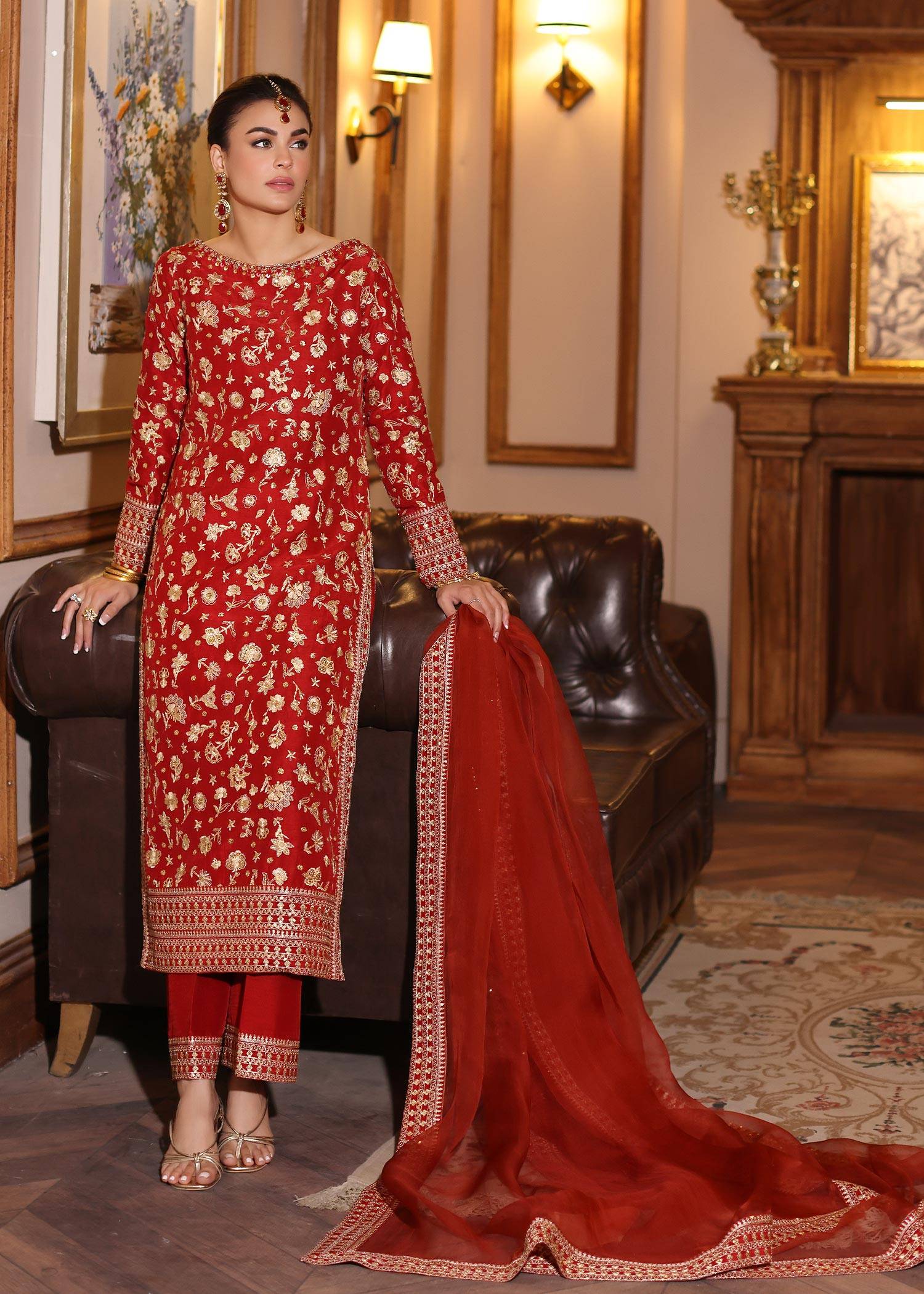 Waqas Shah | Meh-E-Nur | RED ROSE - Pakistani Designer Dress - by Waqas Shah | Type: Bridal - 100% Original at Saira Sultan