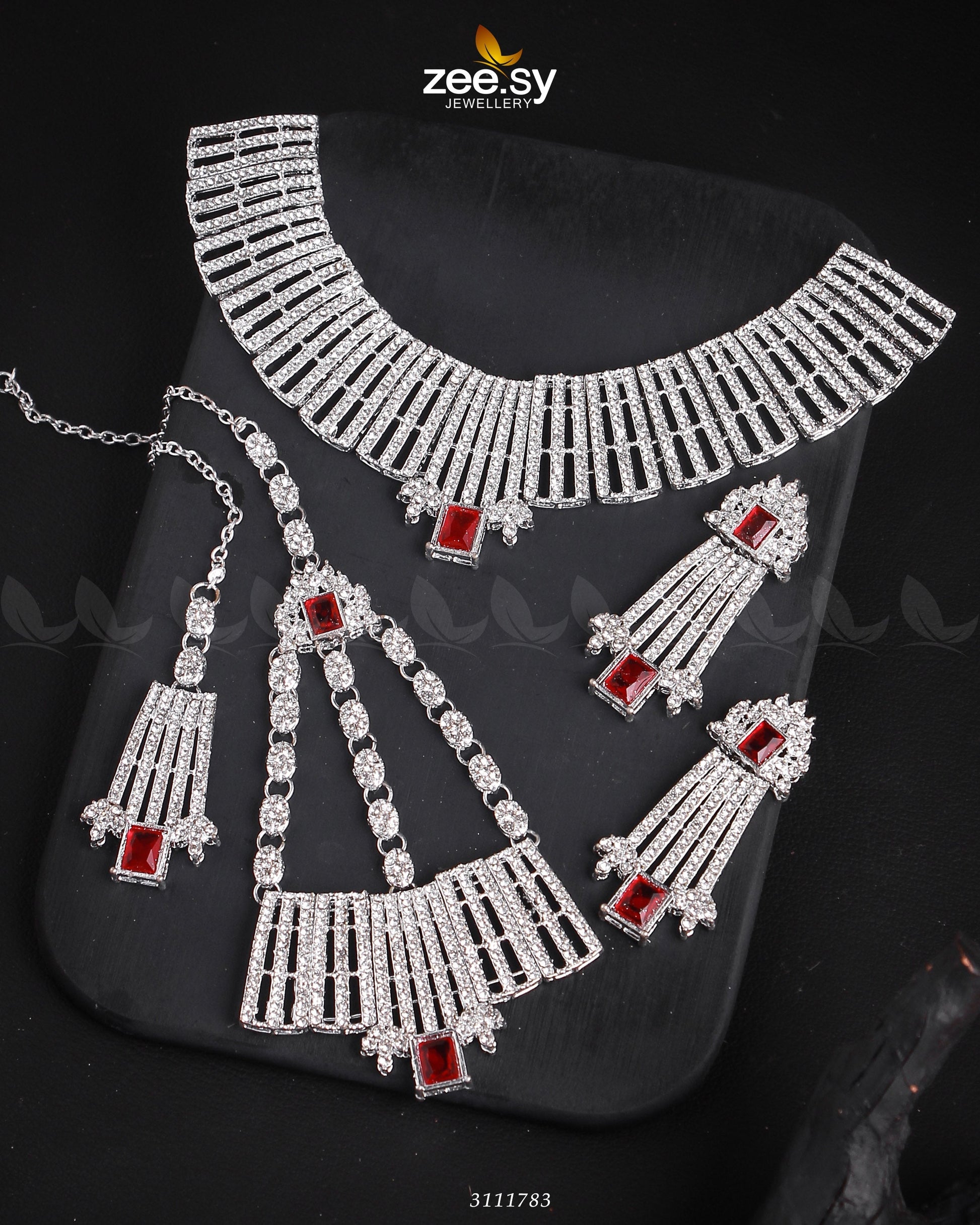 Asma's Bridal Sets Silver Mahroon