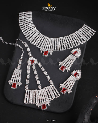 Asma's Bridal Sets Silver Mahroon