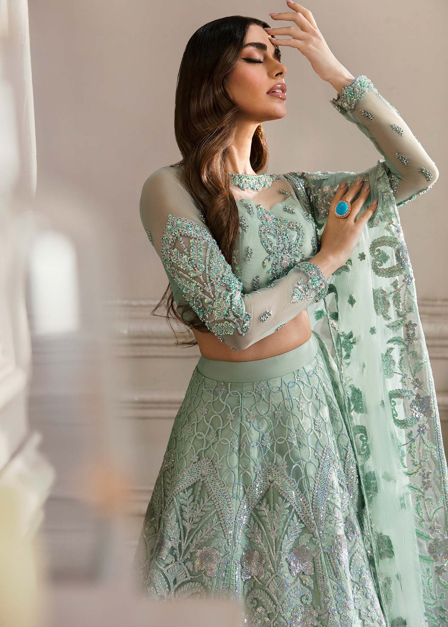 Waqas Shah | Malika - E - Elizabeth | BLUE MIST - Pakistani Designer Dress - by Waqas Shah | Type: Formal - 100% Original at Saira Sultan