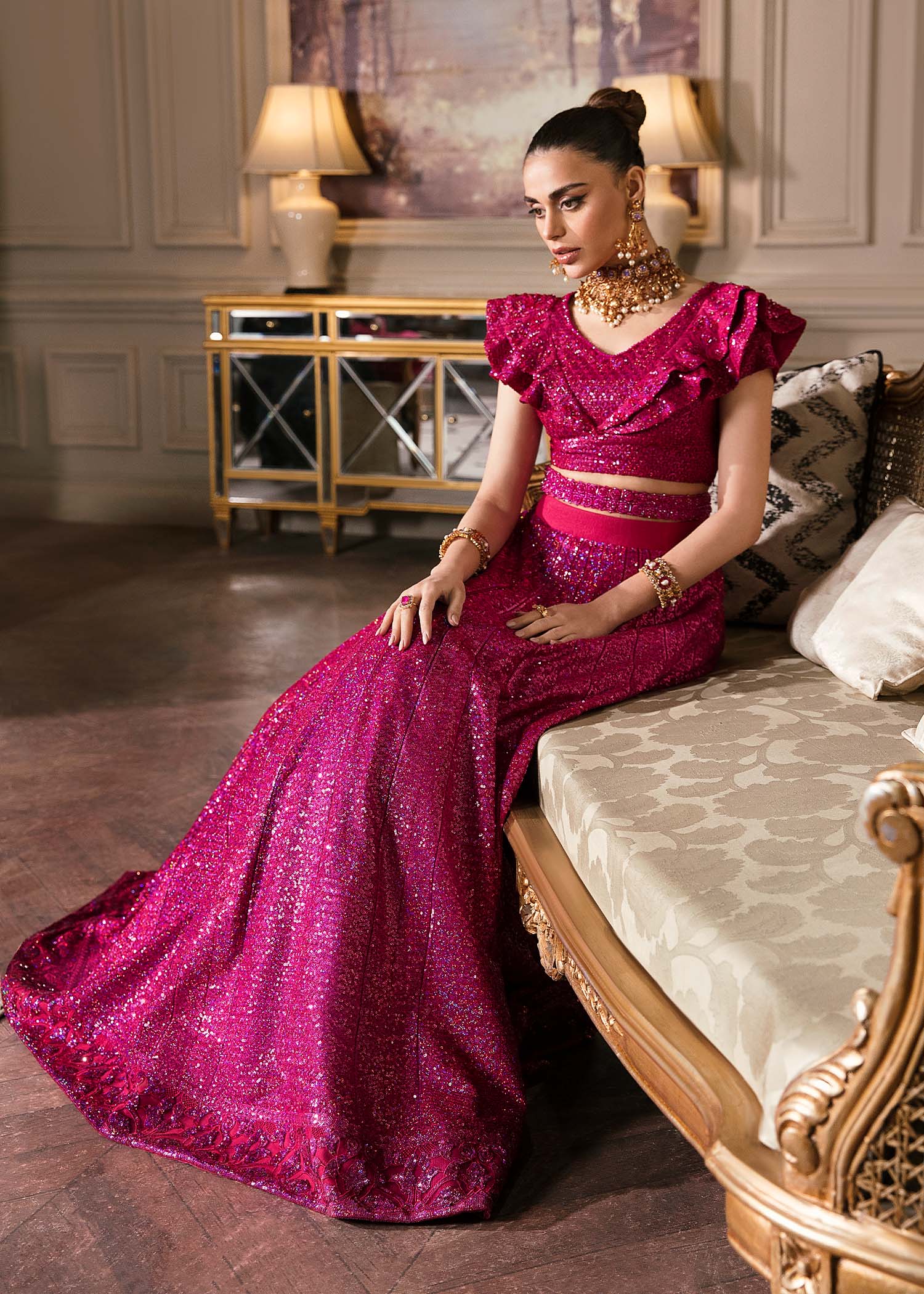 Waqas Shah | Malika - E - Elizabeth | FUCHSIA - Pakistani Designer Dress - by Waqas Shah | Type: Formal - 100% Original at Saira Sultan