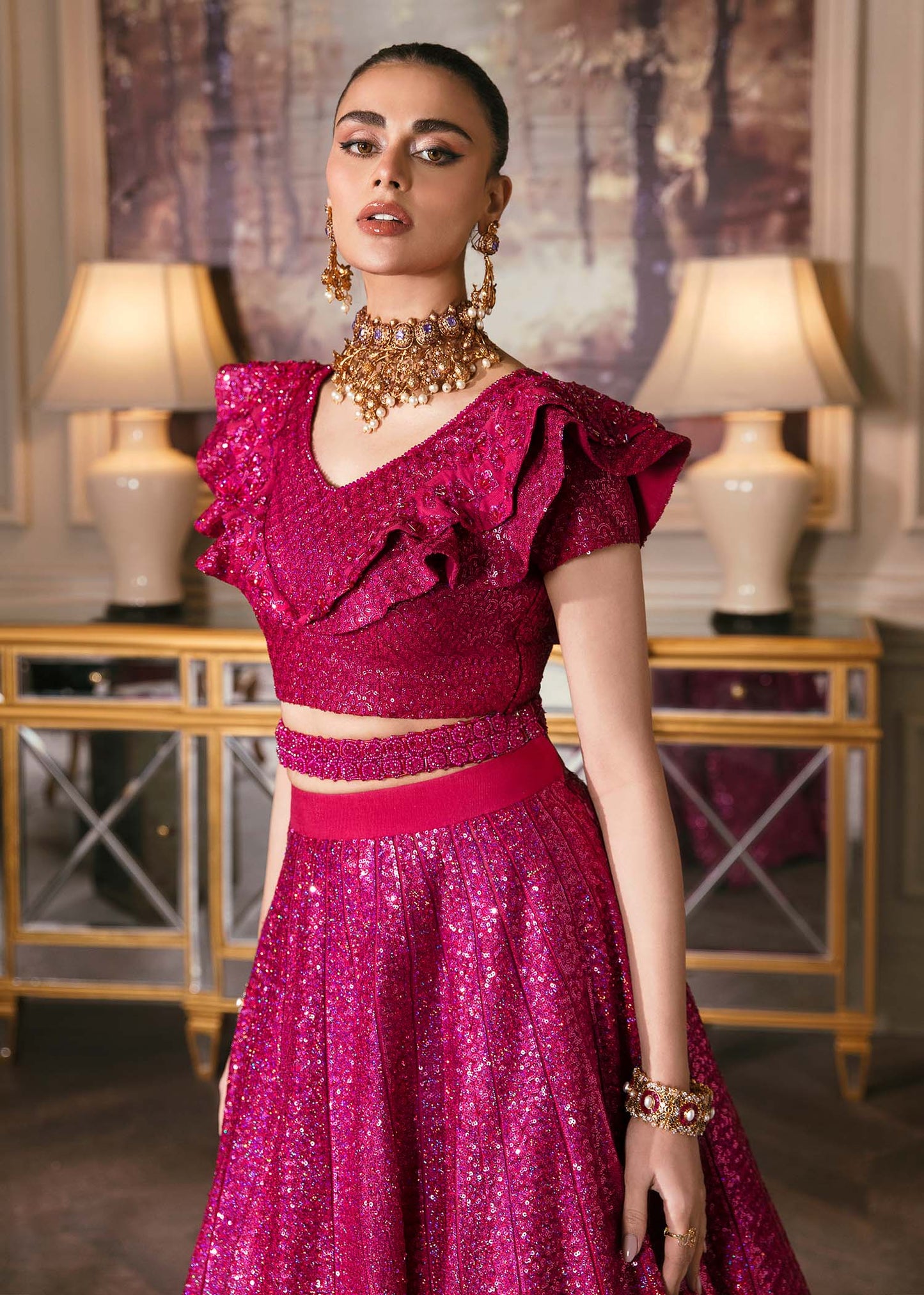 Waqas Shah | Malika - E - Elizabeth | FUCHSIA - Pakistani Designer Dress - by Waqas Shah | Type: Formal - 100% Original at Saira Sultan